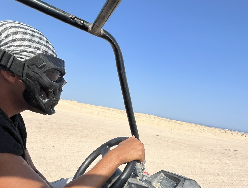 Sam on buggy safari